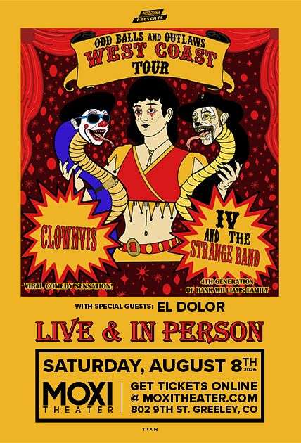 The Oddballs and Outlaws Tour: IV and The Strange Band with Clownvis, El Dolor