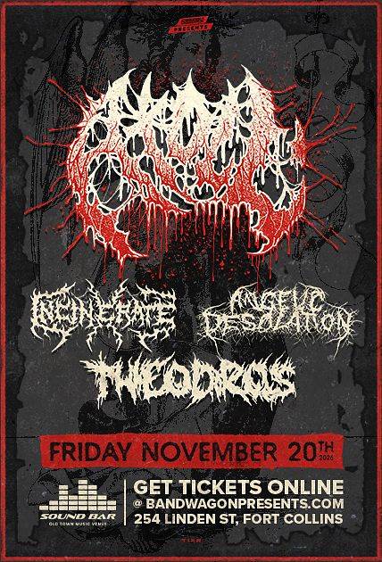 Atoll, Incinerate, Angelic Desolation, Theodros at Sound Bar (Fort Collins)