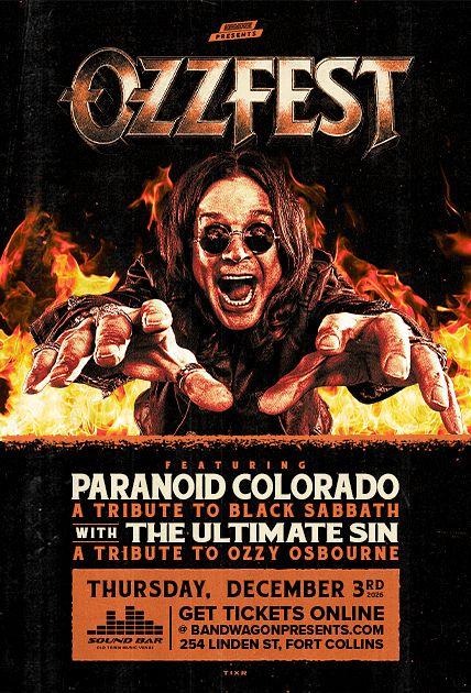 Ozzfest: Paranoid (Black Sabbath Tribute), Love Removal Machine (The Cult Tribute) official poster
