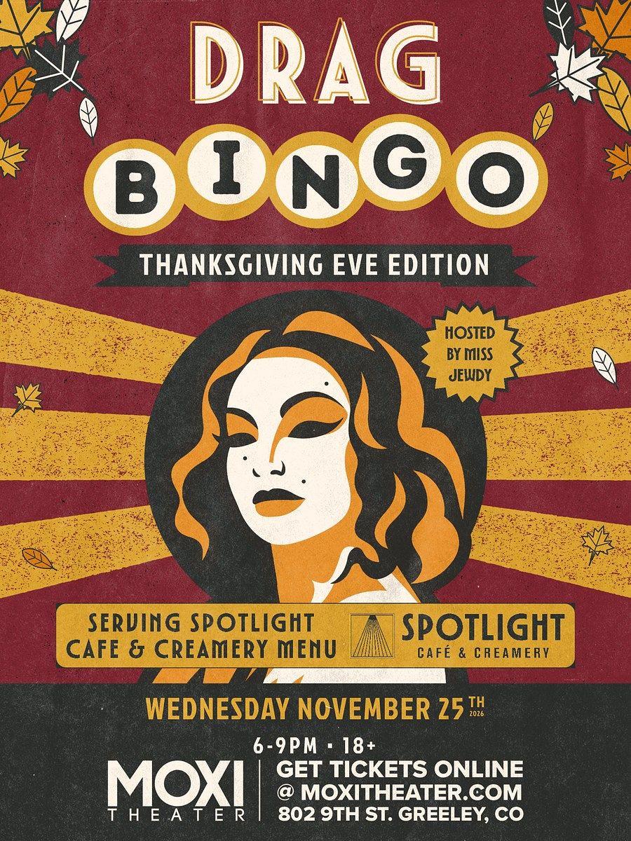 Drag Bingo at Moxi Theater: Thanksgiving Eve Edition official poster
